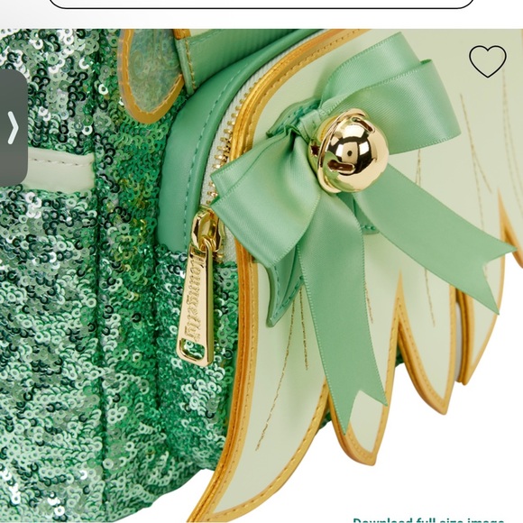 Loungefly Disney Peter Pan Tinker Bell Holiday Cosplay Sequin Mini Backpack NEW - Picture 4 of 5